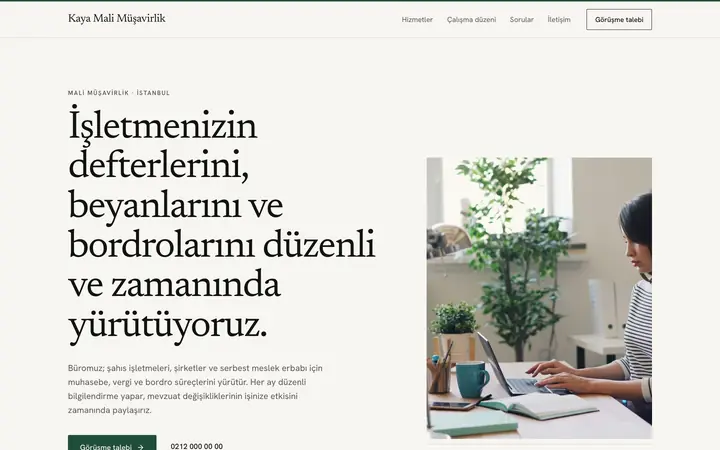 Mali müşavirler için Vitrinle tasarımı