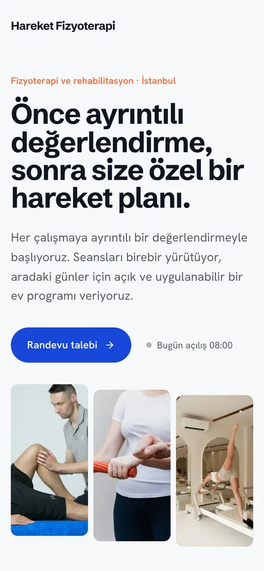 Fizyoterapistler tasarımı telefonda